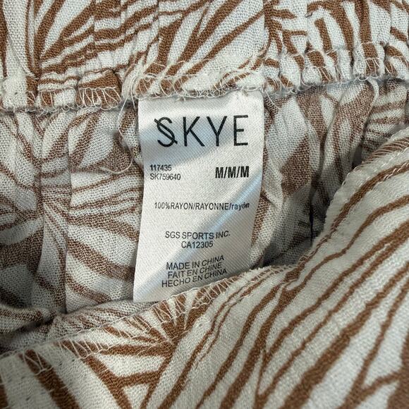 Skye Sidony Swim Cover Up Skirt Women’s Medium Tan Palm Print Asymmetrical NWT - Picture 4 of 7